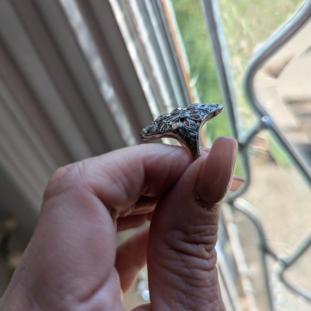 Antique Platinum 1.48TW diamond ring size 5.5 ๐น๐น๐น๐น - Picture 12 of 15